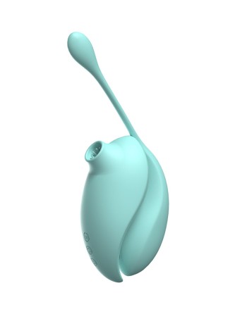 2en1 Stimulateur clitoridien à picots par aspiration avec son œuf vibrant à distance turquoise - 0-B0009TUR